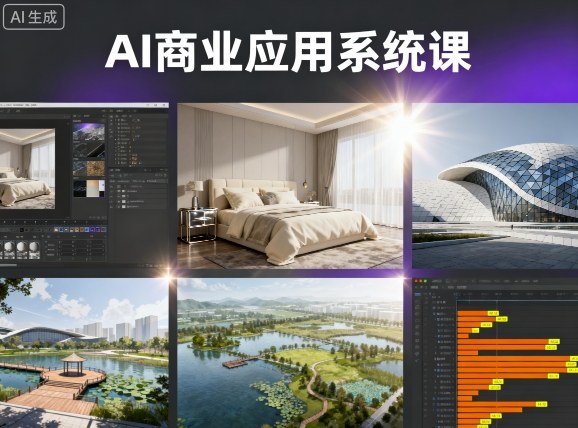 AI商业应用系统课，室内-软装-建筑-景观，智能设计+效果图+动画画实战-众创网