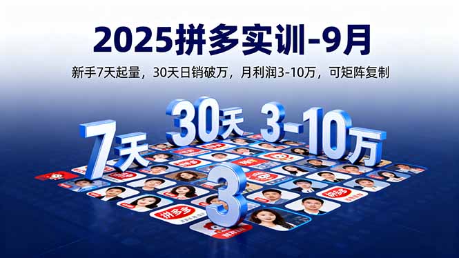 2025拼多多实训-9月：新手7天起量,30天日销破万,月利润3-10万,可矩阵复制-众创网