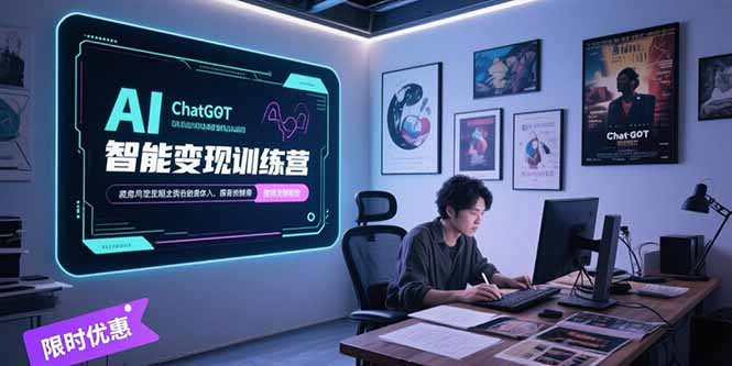 AI智能变现训练营，ChatGPT写作变现，电影解说制作，图文带货方法论-众创网