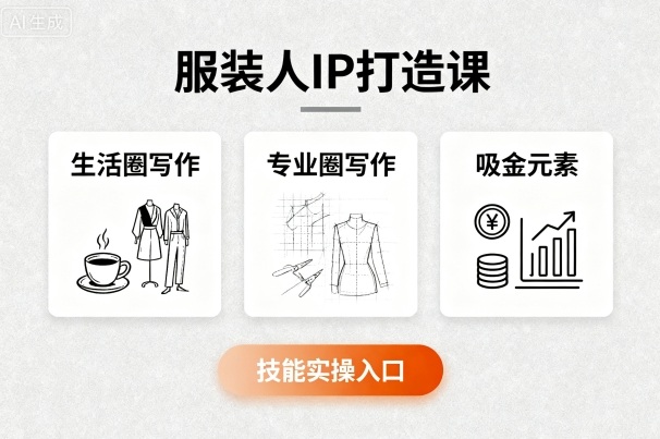 服装人IP打造课，文案创富+生活圈写作+专业圈写作+服装人专属+吸金元素+技能实操-众创网