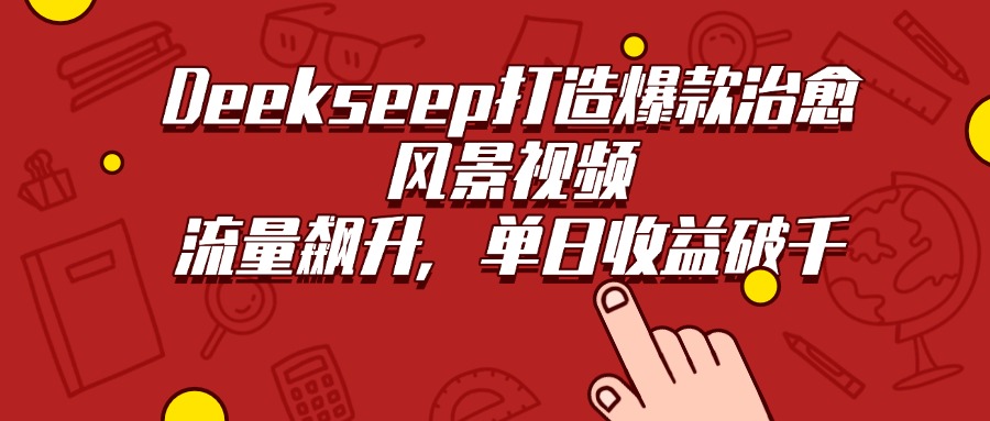 Deekseep打造爆款治愈风景视频，流量飙升，单日收益破千-众创网