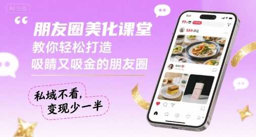 朋友圈美化课堂，教你轻松打造，吸睛又吸金的朋友圈，私域不看，变现少一半-众创网