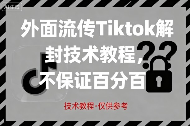 外面流传Tiktok解封技术教程，不保证百分百，具体自测-众创网