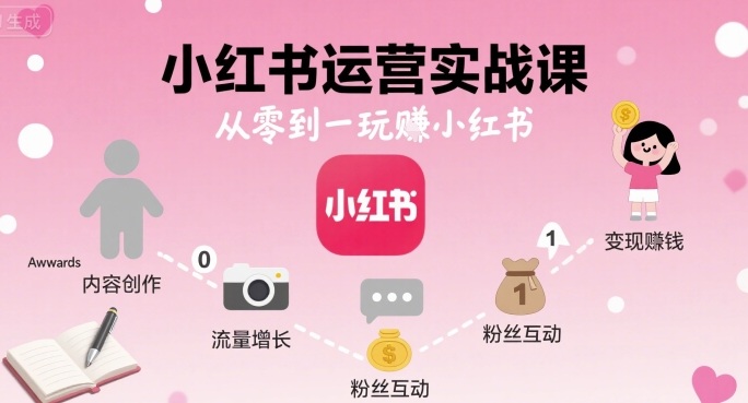 小红书运营实战课，从零到一玩賺小红书-众创网