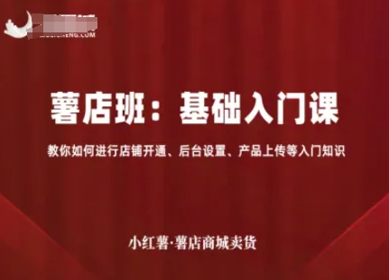 小红薯薯店商城卖货，基础入门课，教你如何进行店铺开通、后台设置、产品上传等入门知识-众创网