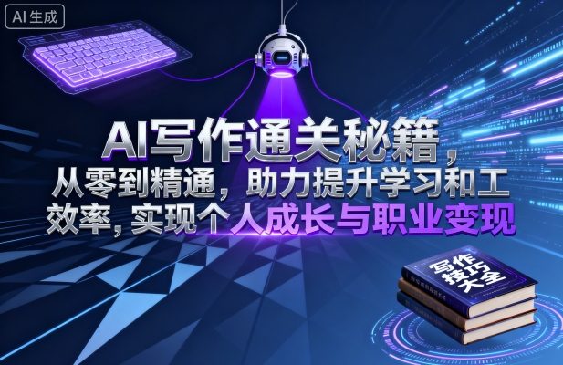 AI写作通关秘籍，从零到精通，助力提升学习和工作效率，实现个人成长与职业变现-众创网