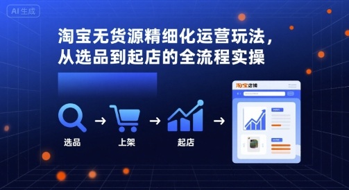 淘宝无货源精细化运营玩法，从选品到起店的全流程实操-众创网