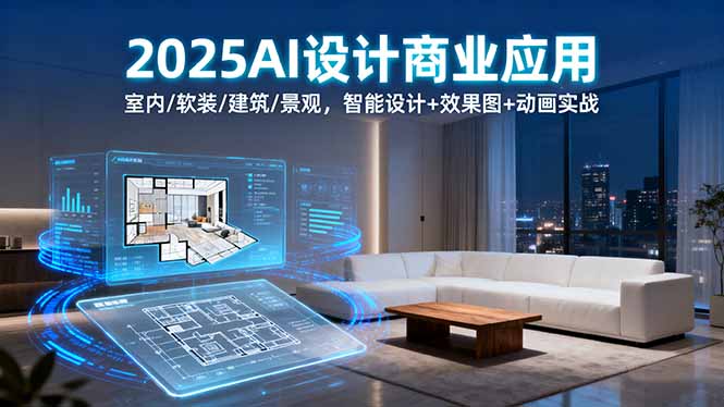 2025AI设计商业应用：室内/软装/建筑/景观，智能设计+效果图+动画实战-众创网