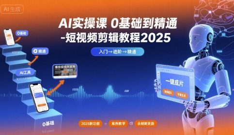 AI实操课0基础到精通-短视频剪辑教程2025-众创网