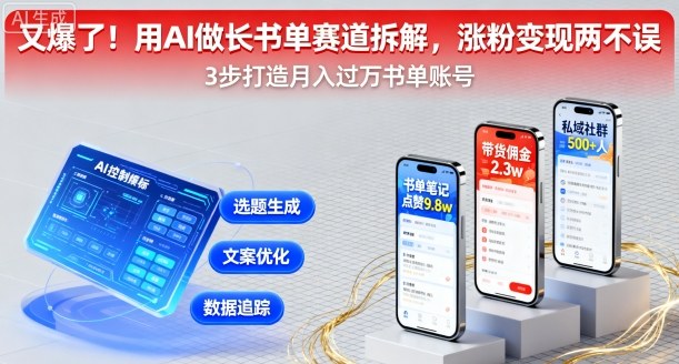 又爆了！用AI做长书单赛道拆解，涨粉变现两不误-众创网