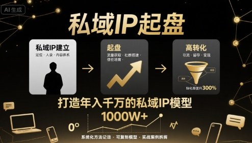 私域IP起盘，私域ip建立、起盘、高转化，打造年入千万的私域ip模型-众创网