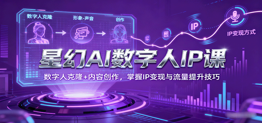 星幻AI数字人IP课，数字人克隆+内容创作，掌握IP变现与流量提升技巧-众创网