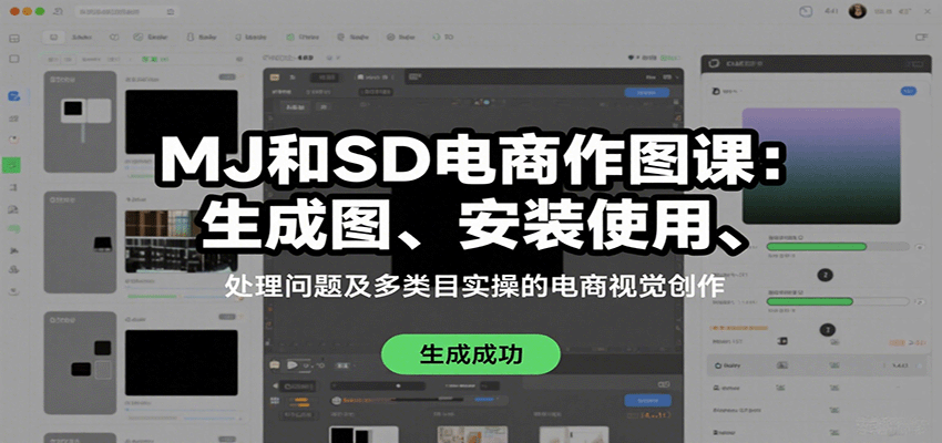 MJ和SD电商作图课：生成图、安装使用、处理问题及多类目实操的电商视觉创作-众创网