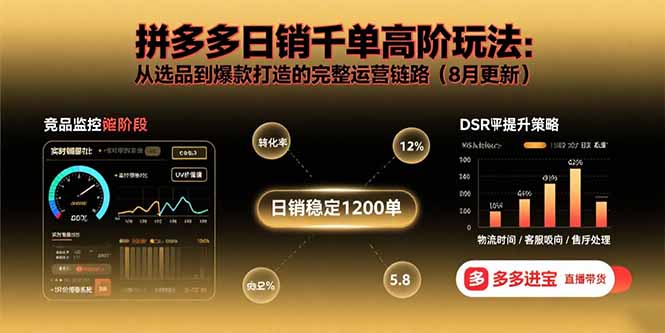 拼多多日销千单高阶玩法：从选品到爆款打造的完整运营链路(8月更新-众创网