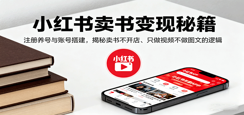 小红书卖书变现秘籍，注册养号与账号搭建，揭秘卖书不开店、只做视频不做图文的逻辑-众创网
