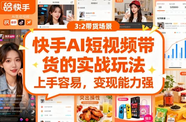 快手ai短视频带货的实战玩法，上手容易，变现能力强-众创网