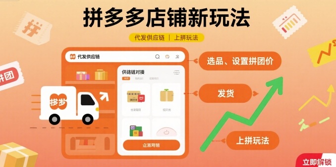 拼多多店铺新玩法，代发供应链上拼玩法-众创网