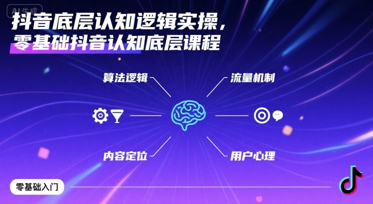 抖音底层认知逻辑实操，零基础抖音认知底层课程-众创网